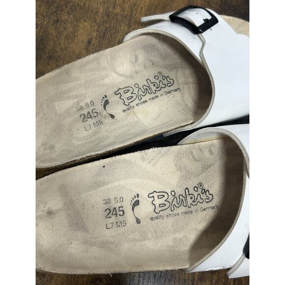 Birkis Birkenstock Catalina White Single Strap Buckle Sandals Womens Sz 38 US 7 - Picture 8 of 11